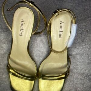 Gold Strappy Heels for Women